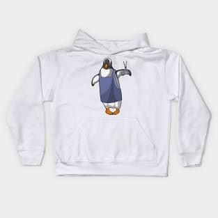 Penguin as Hairdresser with Scissors Kids Hoodie